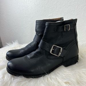 Frye Veronica Ankle Boots, Back zip, Black,‎ Sz 8